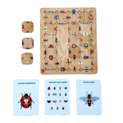 Puzzle drewniane Owady - gra logiczna Montessori