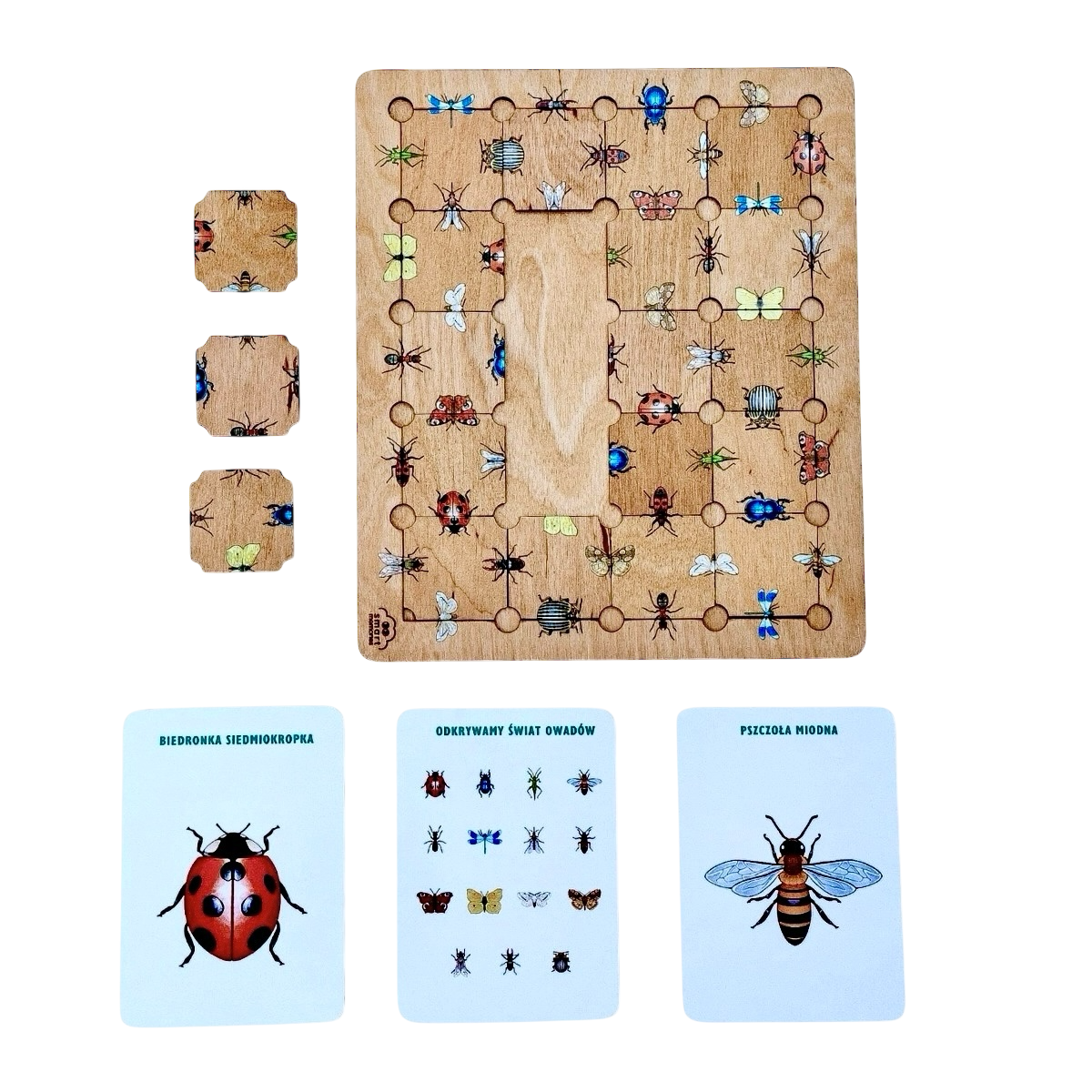 Puzzle drewniane Owady – gra logiczna Montessori