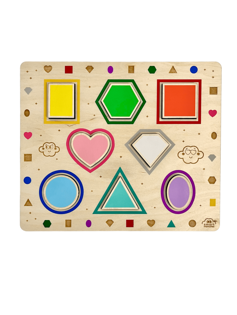 Drewniany sorter kształtów Montessori