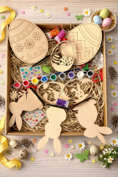 Kreatywny zestaw wielkanocny DIY dla dzieci - pisanki, zajączki i zawieszki
